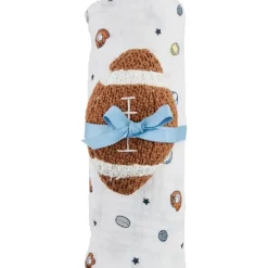 Mud Pie - Sports Swaddle & Football Rattle Set