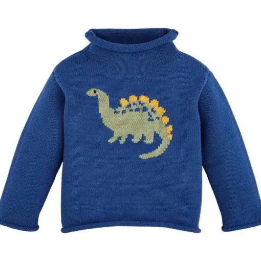 Mud Pie - Suéter infantil Dino Rollneck, 12 a 18 meses