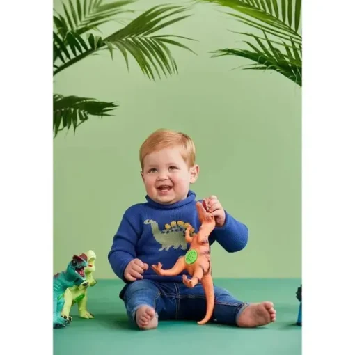 Mud Pie - Suéter infantil Dino Rollneck, 12 a 18 meses