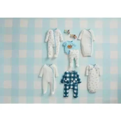 Mud Pie - Vestido Hello World Azul, 0/3M