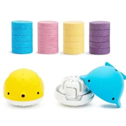 Munchkin - Bombas de banho Color Buddies e 2 dispensadores de brinquedos