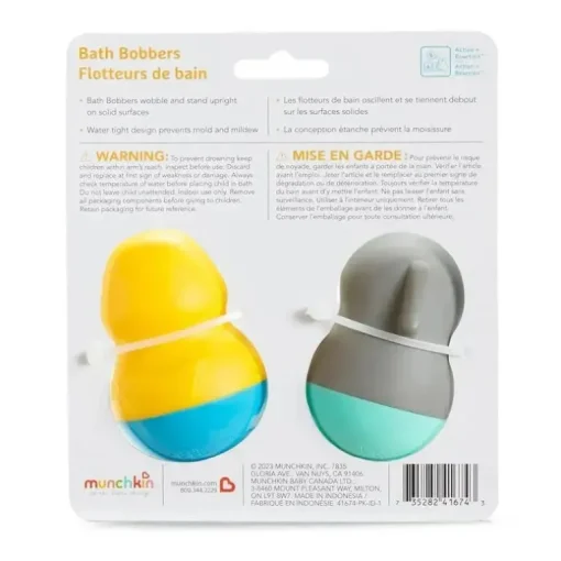 Munchkin - Brinquedo de banho para bebês e crianças sem mofo, Bobbers de banho, Golfinho/Morsa