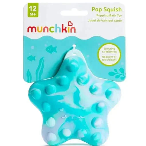 Munchkin - Brinquedo de banho Pop Squish Popping - Espremível sem mofo Sensorial Baby Fidget Starfish