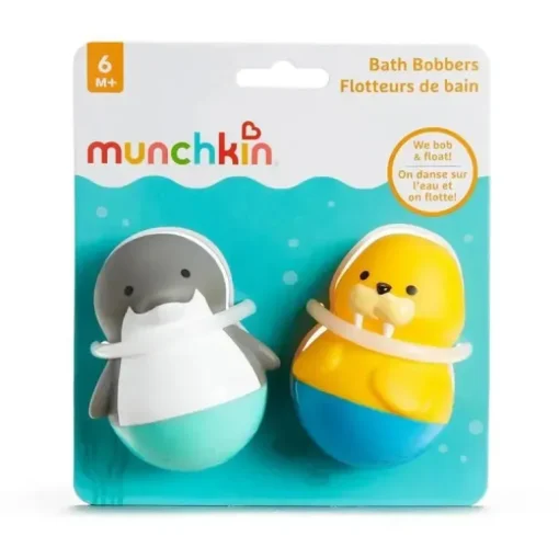 Munchkin - Brinquedo de banho para bebês e crianças sem mofo, Bobbers de banho, Golfinho/Morsa