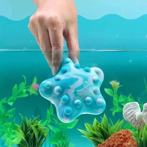 Munchkin - Brinquedo de banho Pop Squish Popping - Espremível sem mofo Sensorial Baby Fidget Starfish