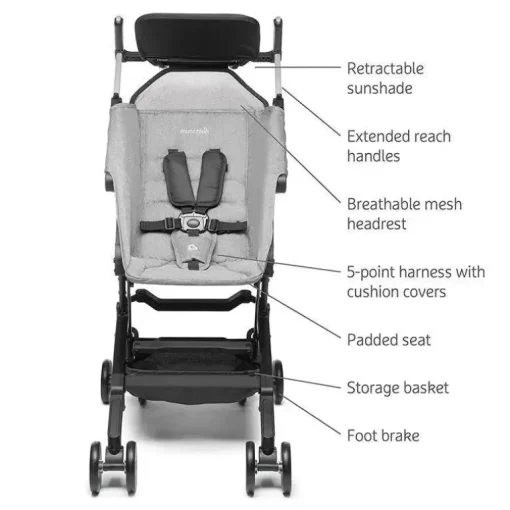Munchkin - Carrinho Ultra Compacto Sparrow, Cinza