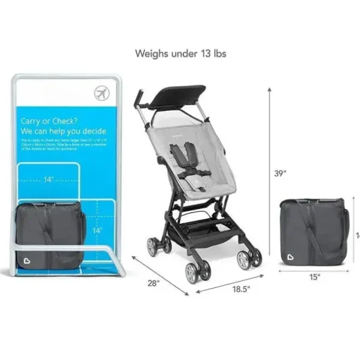 Munchkin - Carrinho Ultra Compacto Sparrow, Cinza