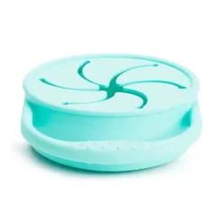 Munchkin - C'est Silicone! Apanhador de lanches dobrável com tampa, hortelã