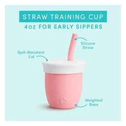 Munchkin - C'est Silicone! Taça de treino com palha, coral