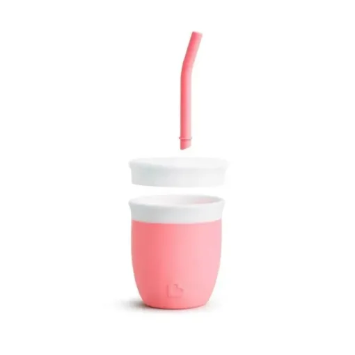 Munchkin - C'est Silicone! Taça de treino com palha, coral