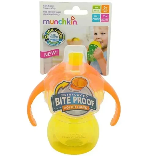 Munchkin - Click Lock Bite Proof Trainer Cup, 7 oz. As Cores Podem Variar