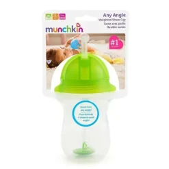 Munchkin - copo de canudo com peso de qualquer ângulo de 10 onças, verde