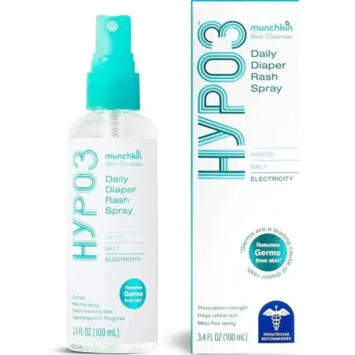 Munchkin - HYP03 No Rub Daily Spray para assaduras com hipocloro, premiado 100% natural, 600 sprays