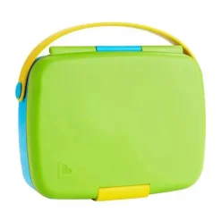 Munchkin - Lancheira Bento com Utensílios de Aço Inoxidável (Verde e Amarelo)