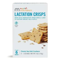 Munchkin - Milkmakers Lactation Crisps para mães que amamentam, amamentam e bombeiam, sem glúten e feno-grego, sal marinho