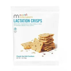 Munchkin - Milkmakers Lactation Crisps para mães que amamentam, amamentam e bombeiam, sem glúten e feno-grego, sal marinho
