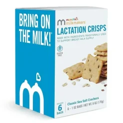 Munchkin - Milkmakers Lactation Crisps para mães que amamentam, amamentam e bombeiam, sem glúten e feno-grego, sal marinho