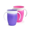 Munchkin 2019 Miracle 360° Trainer Cup 7 oz, cores sortidas (rosa e roxo ou azul e verde), pacote com 2 unidades