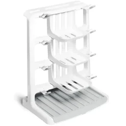 Munchkin - Rack de secagem de garrafas vertical para economia de espaço seco e arrumado para mamadeiras e acessórios, branco
