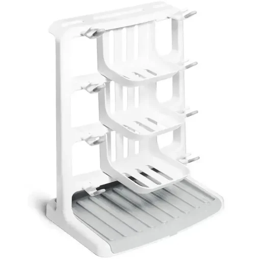 Munchkin - Rack de secagem de garrafas vertical para economia de espaço seco e arrumado para mamadeiras e acessórios, branco
