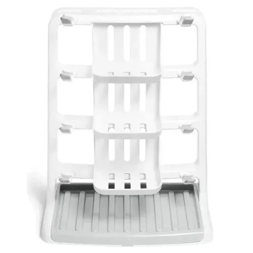 Munchkin - Rack de secagem de garrafas vertical para economia de espaço seco e arrumado para mamadeiras e acessórios, branco