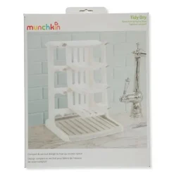 Munchkin - Rack de secagem de garrafas vertical para economia de espaço seco e arrumado para mamadeiras e acessórios, branco