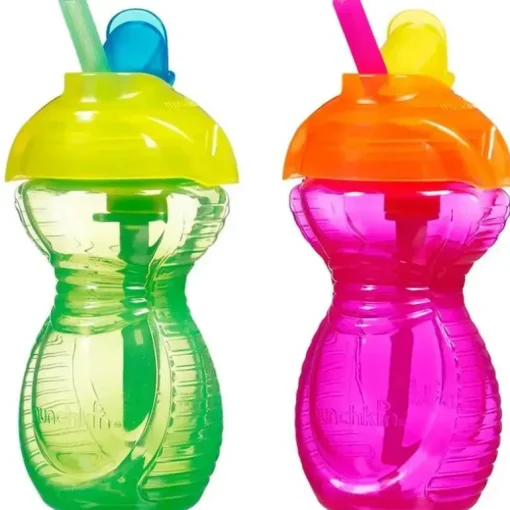 Munchkin Click Lock Flip Straw 2-Pack, 9 oz. As Cores Podem Variar