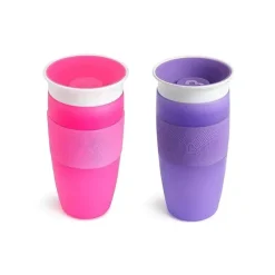 Munchkin Miracle 360 ​​Sippy Cup 14 onças, rosa ou roxo (cores sortidas) - 1 unidade