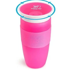 Munchkin Miracle 360 ​​Sippy Cup 14 onças, rosa ou roxo (cores sortidas) - 1 unidade