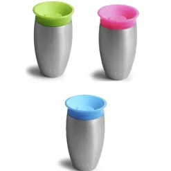 Munchkin Miracle Aço Inoxidável 360 Graus Sippy Cup, 10 oz, Cores podem variar, 1-Pack