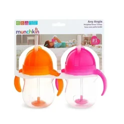 Munchkin Qualquer ângulo wt. Straw Trainer 2 Pk (Laranja e Rosa ou Azul e Verde)