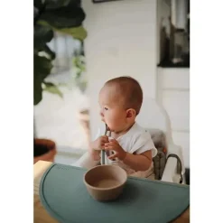 Mushie - 2 unidades de colheres de alimentação de silicone, blush/areia movediça