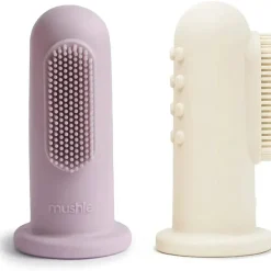 Mushie - 2 unidades de escova de dentes macia, lilás/marfim