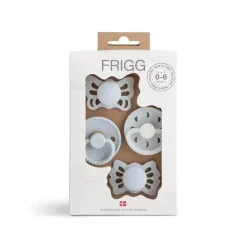Mushie - a primeira chupeta do bebê Frigg? Conjunto, Moonlight Sailing 4-Pack, sem BPA, 0 a 6 meses, pó azul