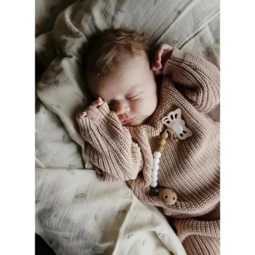 Mushie - a primeira chupeta do bebê Frigg? Conjunto, Pacote de 4 Coração Floral, Sem BPA, 0 a 6 Meses, Blush