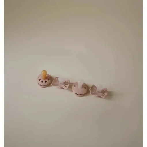 Mushie - a primeira chupeta do bebê Frigg? Conjunto, Pacote de 4 Coração Floral, Sem BPA, 0 a 6 Meses, Blush