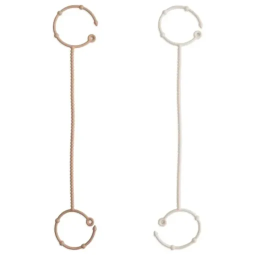 Mushie - Adjustable Silicone Strap 2-Pack, Natural/Shifiting Sand