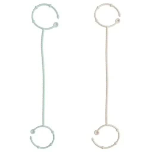 Mushie - Adjustable Silicone Strap 2-Pack, Cambridge Blue/Shifiting Sand