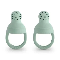 Mushie - Alimentador de alimentos frescos de silicone 2Pk Cambridge Blue