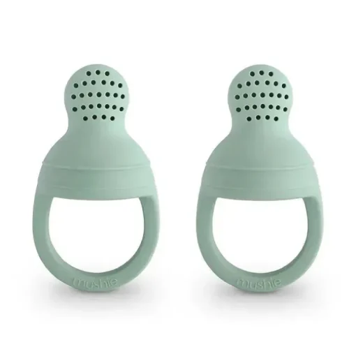 Mushie - Alimentador de alimentos frescos de silicone 2Pk Cambridge Blue