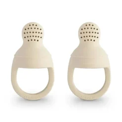 Mushie - Alimentador de alimentos frescos de silicone 2Pk, areia móvel