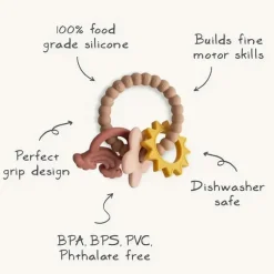 Mushie - Anel de dentição natural de silicone