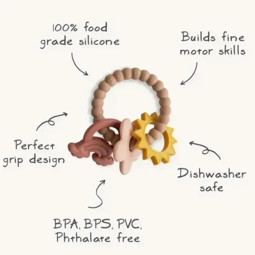 Mushie - Anel de dentição natural de silicone