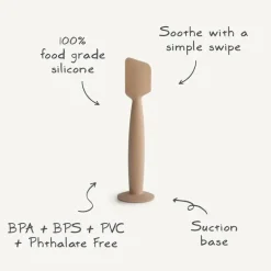Mushie - Aplicador de Creme para Fraldas Silicone Macio com Base de Sucção, Lilás Suave