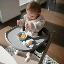 Mushie – Babador de bebê de manga comprida, tecido impermeável, ajuste ajustável para idades de 6 a 24 meses, neblina