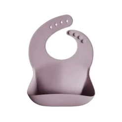 Mushie - Babete de bebê de silicone - Malva claro