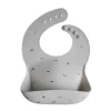 Mushie - Babete de bebê de silicone, Safari cinza claro