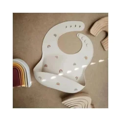 Mushie - Babete de bebê de silicone - Arco-íris