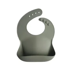 Mushie - Babete de Silicone para Bebê - Sálvia Prateada