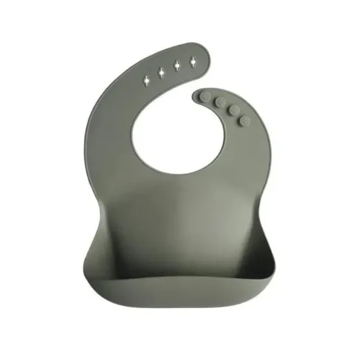 Mushie - Babete de Silicone para Bebê - Sálvia Prateada